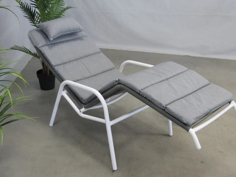 Suns Sora Relax Tuinstoel Mat Wit Met Kussen 5 Suns Sora Relax Tuinstoel Mat Wit Met Kussen - Afbeelding 5