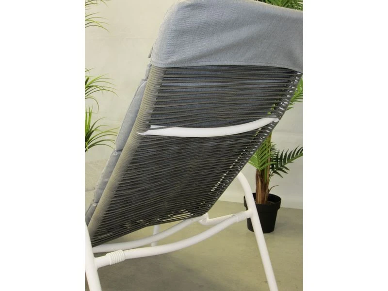 Suns Sora Relax Tuinstoel Mat Wit Met Kussen 6 Suns Sora Relax Tuinstoel Mat Wit Met Kussen - Afbeelding 6