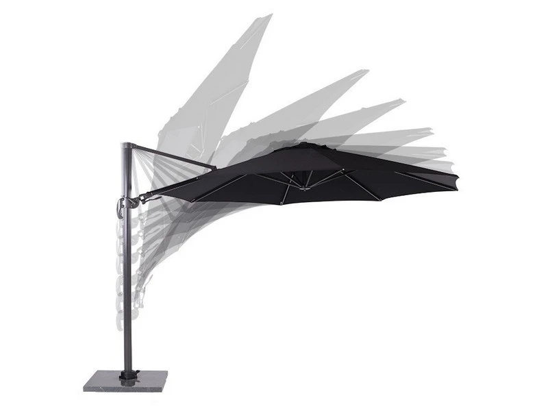 Garden Impressions Zweefparasol Hawaii 3,5 Mtr Zwart 1 Garden Impressions Zweefparasol Hawaii 3,5 Mtr Zwart