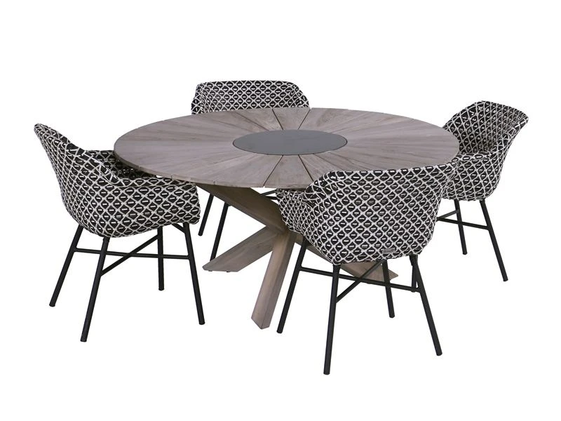 Hartman Tuinset Delphine Black-white Met Provence Tafel 150 1 Hartman Tuinset Delphine Black-white Met Provence Tafel 150