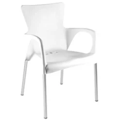 Lesli Tuin-stapelstoel Bella Kunststof Wit