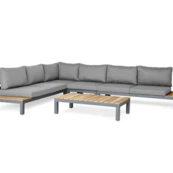 Suns Breeze Vita Platform Loungeset Aluminium-teak 5-delig Rechts