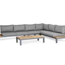 Suns Breeze Vita Platform Loungeset Aluminium-teak 5-delig Links