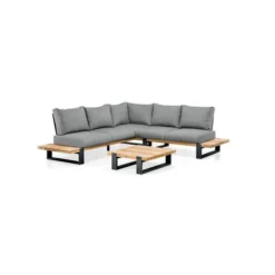 Suns Nardo Platform Lounge Set Alu Teak 3 Delig