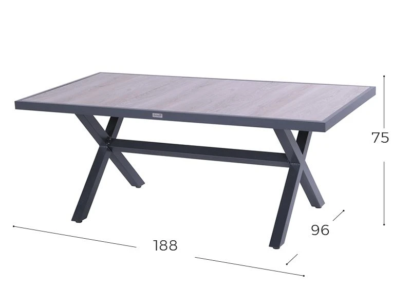 Hartman Canterbury Tuintafel 186 Antraciet 2 Hartman Canterbury Tuintafel 186 Antraciet - Afbeelding 2